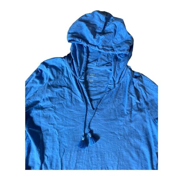 J jill light blue knit hoodie with drawstring. - Picture 2 of 7